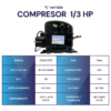 Compresor 1/3 HP 115 / 127 volts 60Hz Gas 134a para Refrigerador - Imagen 6