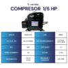 Compresor 1/5 HP 115 / 127 volts 60Hz Gas R600a para Refrigerador - Imagen 6