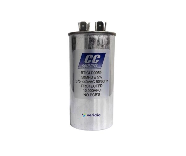 Capacitor de Trabajo 50 Mfd 370-440V Aluminio Redondo