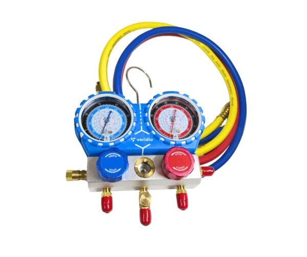 Manifold Manómetro Pro con Mangueras para Refrigerantes R410A y R134a con Blister