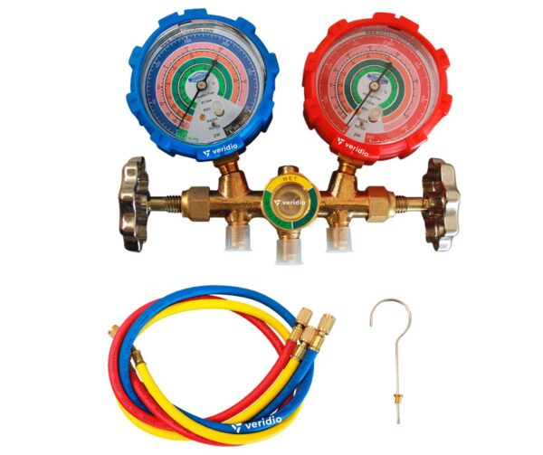 Manifold Manómetro Eco con Mangueras para Refrigerantes R410A y R134a