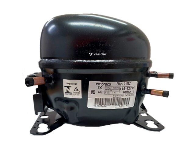 Compresor Embraco 1/3 + HP 115 volts Gas 134a EM2U3125Z Baja Temperatura