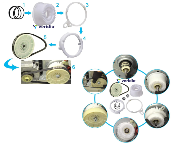 Kit Polea y Embrague para Whirlpool W10721967 (PP) - Imagen 5