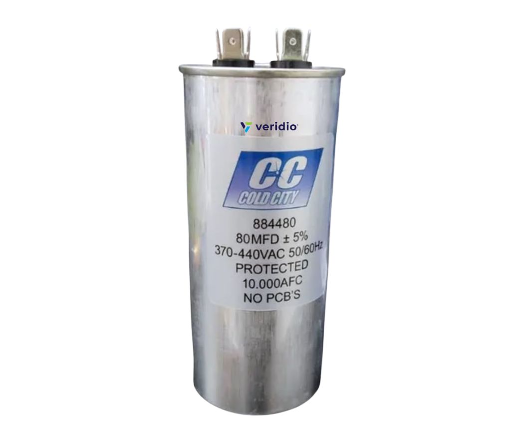Capacitor de Trabajo 80 Mfd 370-440V Aluminio Redondo